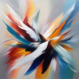 Abstract painting capturing the beauty and motion of flight