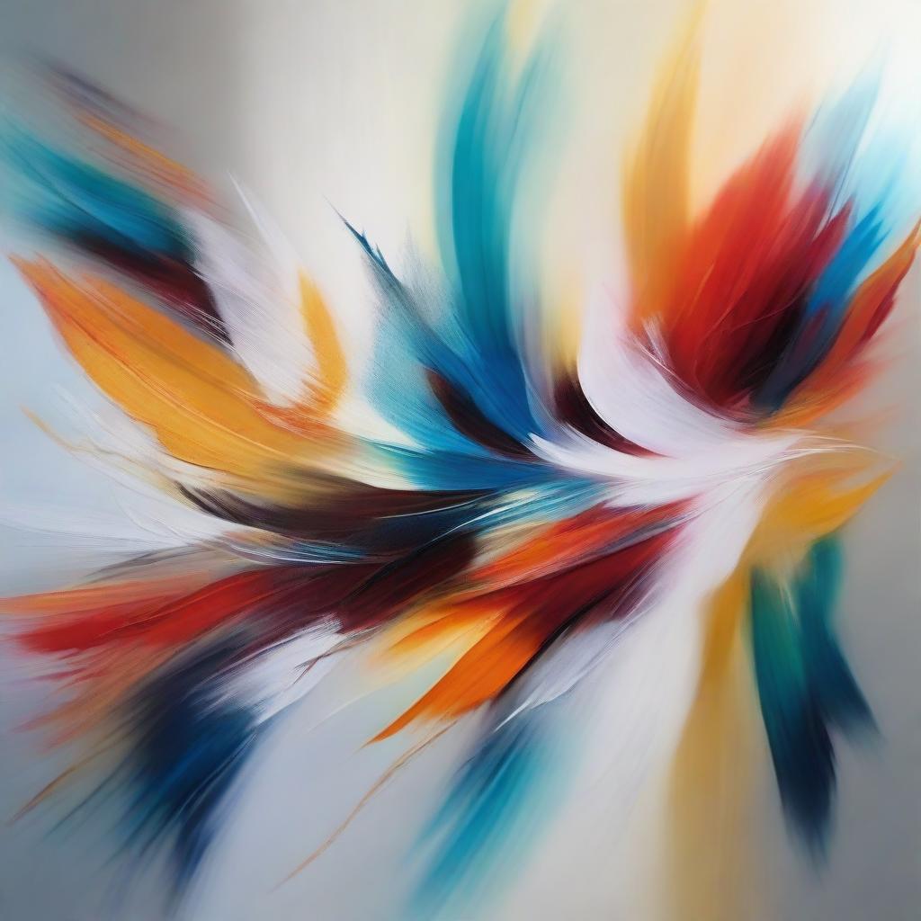 Abstract painting capturing the beauty and motion of flight