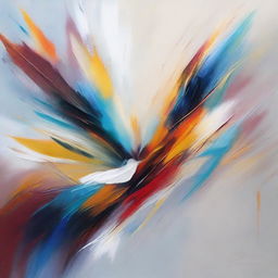 Abstract painting capturing the beauty and motion of flight