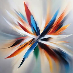 Abstract painting capturing the beauty and motion of flight