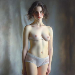 An image showcasing a tastefully depicted girl, her modesty preserved by a pair of panties