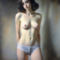 An image showcasing a tastefully depicted girl, her modesty preserved by a pair of panties