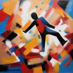 Abstract painting illustrating the concept of falling