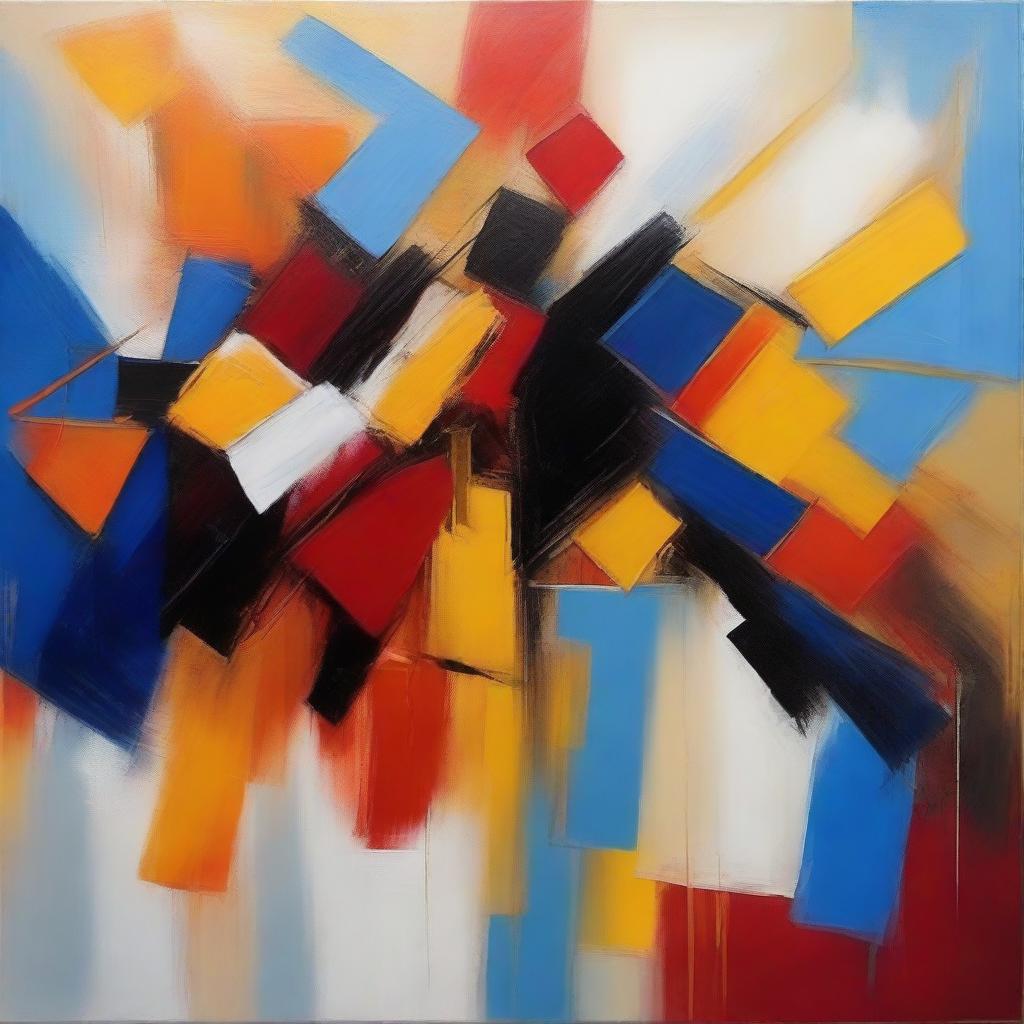 Abstract painting illustrating the concept of falling