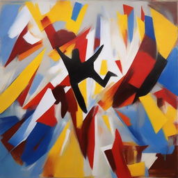 Abstract painting illustrating the concept of falling