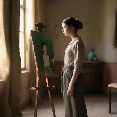 The protagonist of the movie waived her inheritance rights to pursue her dream of becoming a painter, leading to a series of unexpected events.