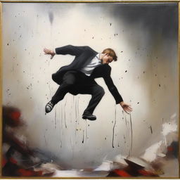 A painting portraying the concept of falling