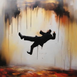 A painting portraying the concept of falling