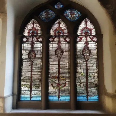 As we demolished the walls of the old building, we discovered beautiful stained glass windows hidden behind them.