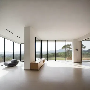 The minimalist interior design of the house created a calming atmosphere, as if it were influenced by the concept of ataractic architecture.