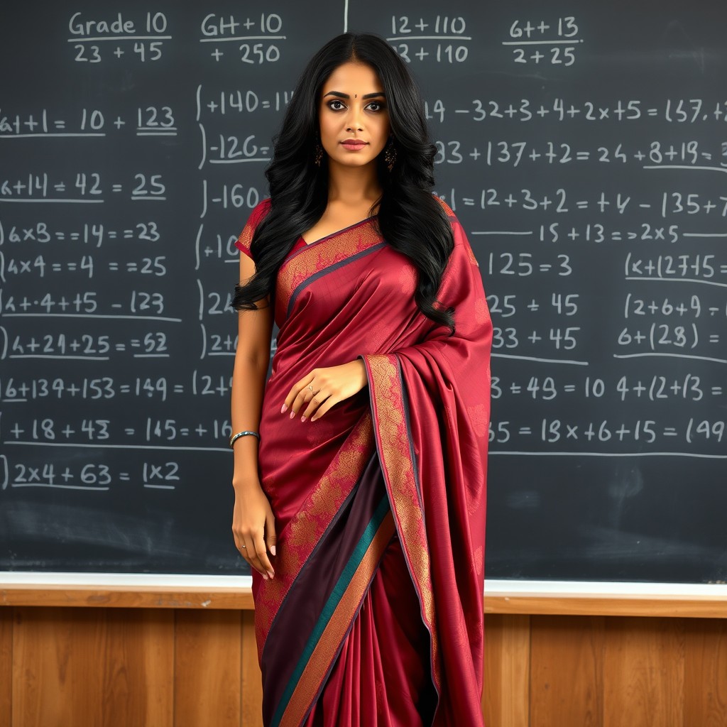 A beautiful 29-year-old female teacher, standing tall at 6 feet