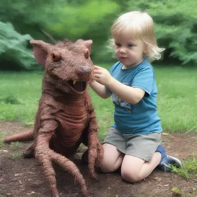 The children were flabbergasted when they discovered a magical creature in their backyard.