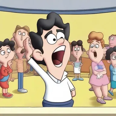 The cartoon character's exaggerated reaction left the audience flabbergasted.