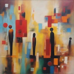 Abstract painting demonstrating personal evolution from past to present and into the future