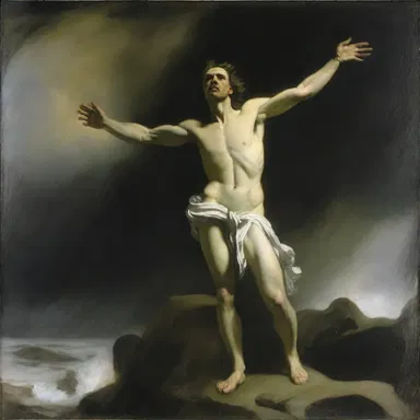 The artist depicted the anguished figure in the painting as if it was about to squall in agony.