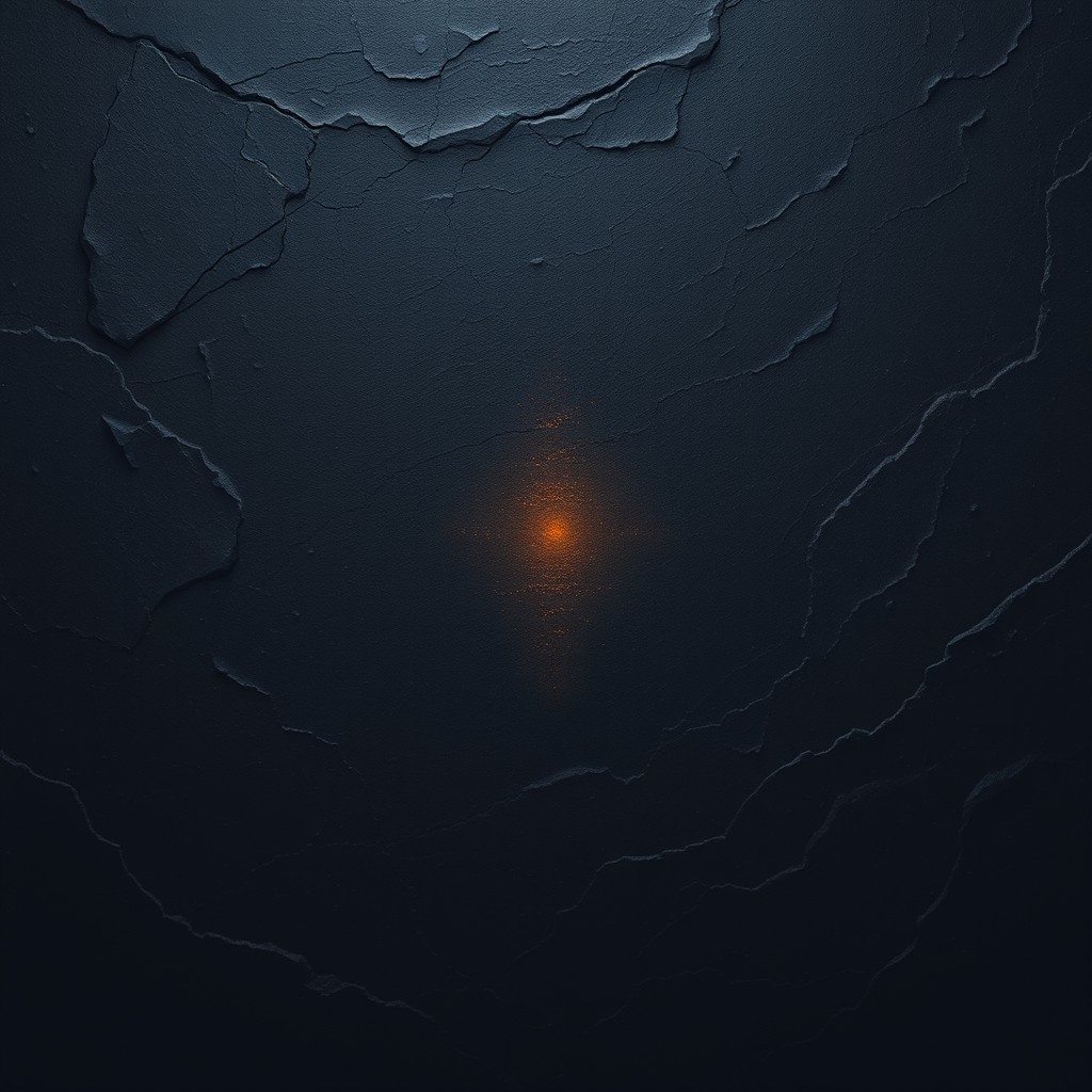 A minimalist design featuring a dark moody background made of textured black volcanic stone