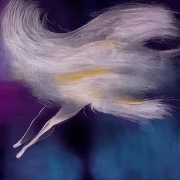 Abstract painting representing the beauty of a person flying