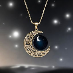 This is a high-quality digital art image that features a Lesser Lunar Pendant