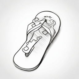 Sketch-like, pencil-drawn depiction of a hand drawing logic gates of a Flip Flop on a white background