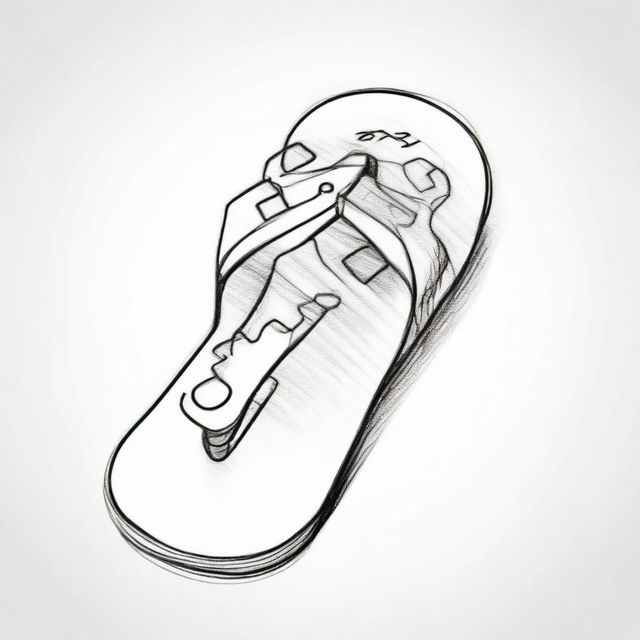 Sketch-like, pencil-drawn depiction of a hand drawing logic gates of a Flip Flop on a white background