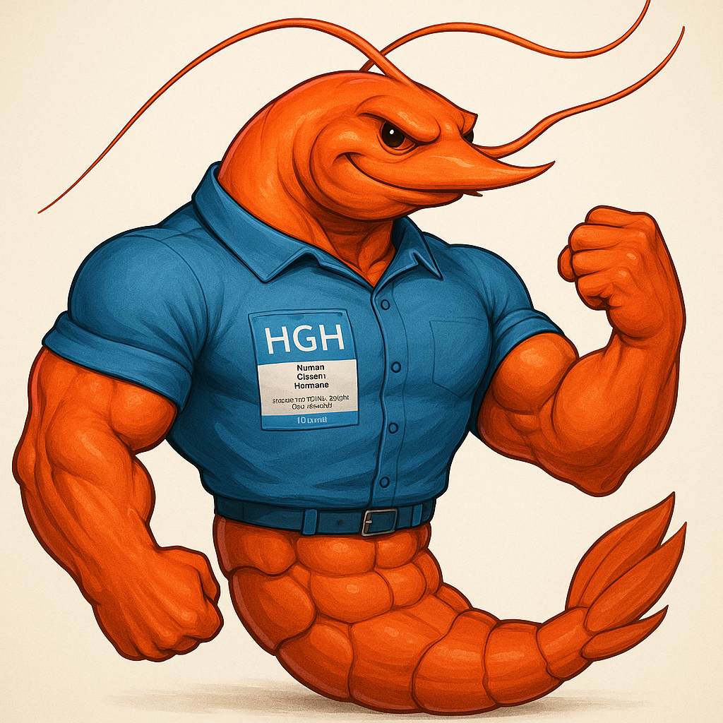 Erstelle einen riesen  schrimp blue collar wie im photo  🍤🍤 der mit High testosteron und Hgh aufgepumpt ist smooth  wie ein big dig