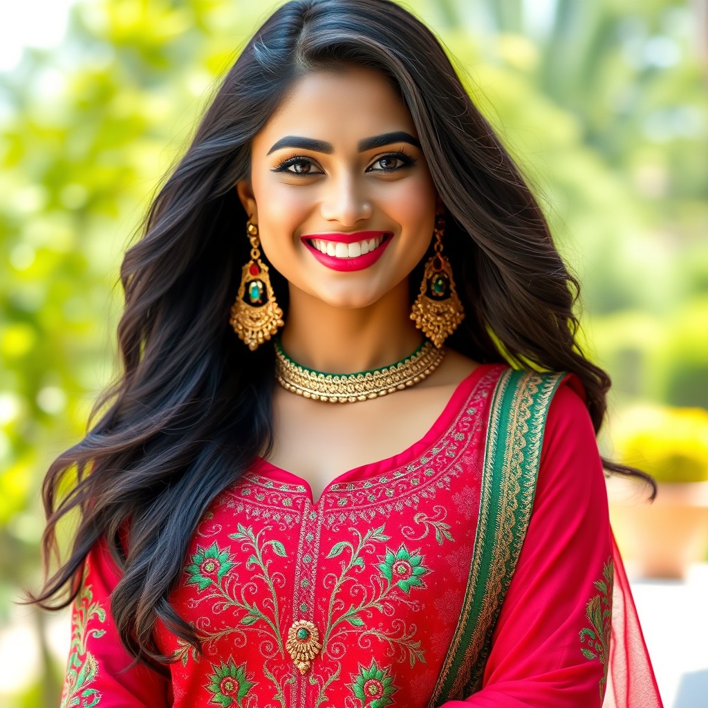 A stunning petite Punjabi woman with an exaggerated big ass, radiating confidence and beauty