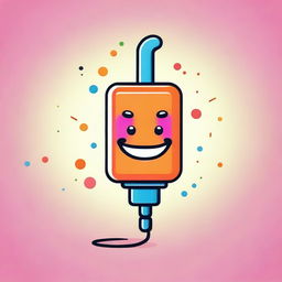 An illustration of a plug, depicted in a playful and cartoonish style