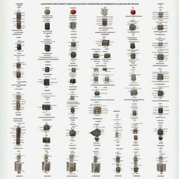 Comprehensive list of logic gates, each accompanied by its detailed image and name