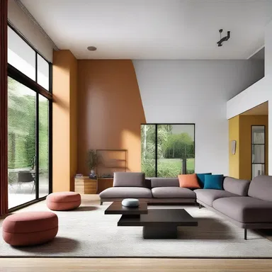 The different elements of the house, such as the colors, materials, and furniture, average out to create a harmonious and balanced design.