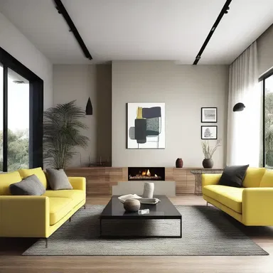 The different elements of the house, such as the colors, materials, and furniture, average out to create a harmonious and balanced design.