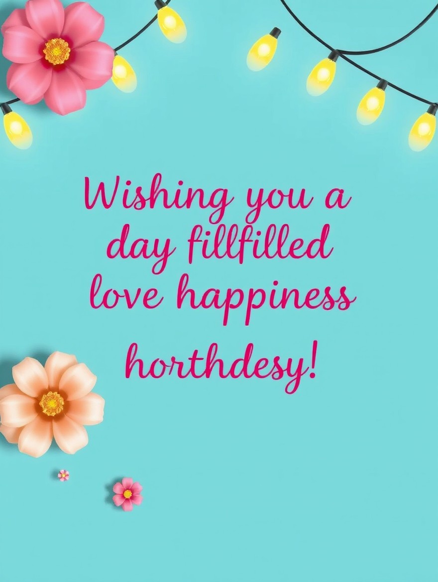 Wishing you a day filled with love and happiness. Happy Birthday!