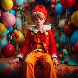 Pinocchio wearing a One-Piece anime costume in a vibrant and playful setting