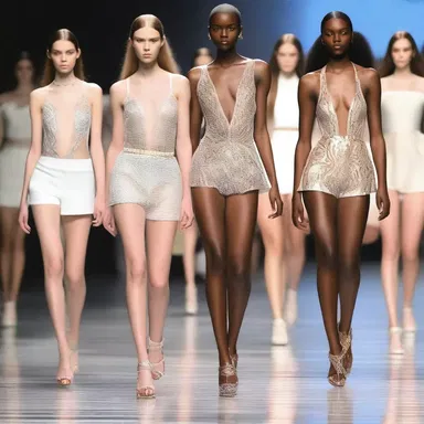 The runway show exuded sonority as the models walked with grandeur, the sound of their heels echoing throughout the room.