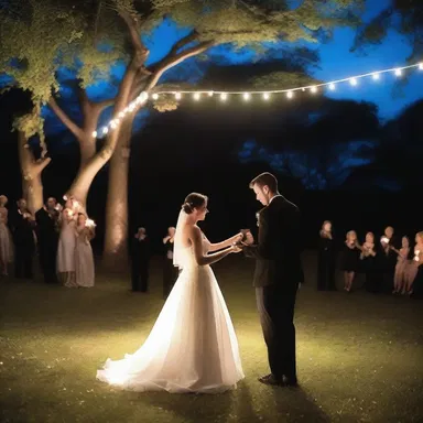 Under the starlit sky, the orchestra played a symphony of sonority, setting a romantic ambiance for the couple's evening stroll.