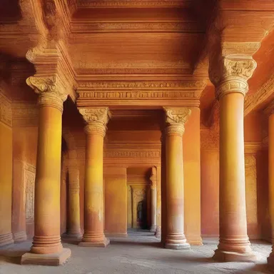 The ancient temple was adorned with ocher paint, symbolizing purity and spirituality.