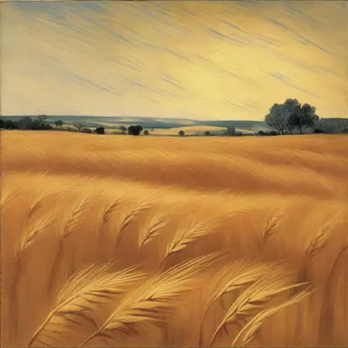 The poet used vivid imagery to describe the golden fields of wheat, painted in ocher, in his literary masterpiece.