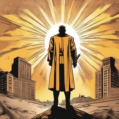 The artist used ocher paint to illustrate the golden rays of the sun in the comic book.