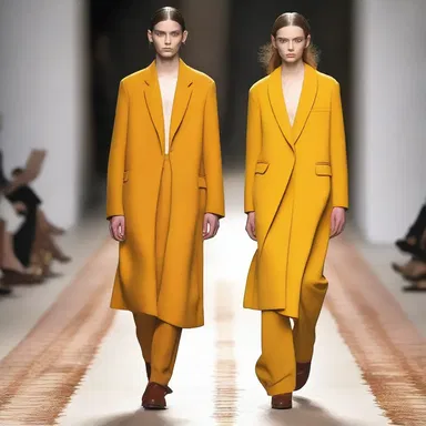 The fashion designer used ocher as a primary color in their latest collection, giving it a warm and vibrant look.