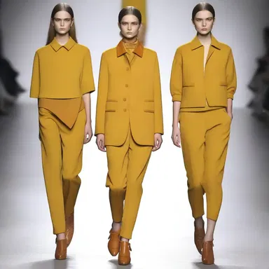 The fashion designer used ocher as a primary color in their latest collection, giving it a warm and vibrant look.