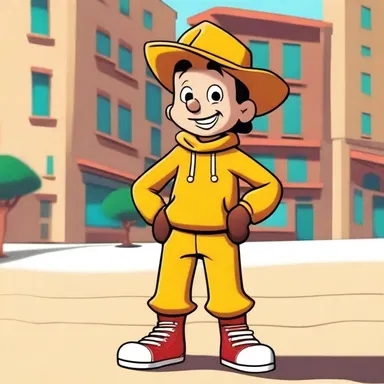 The cartoon character had a distinct ocher-colored outfit that became its iconic look.