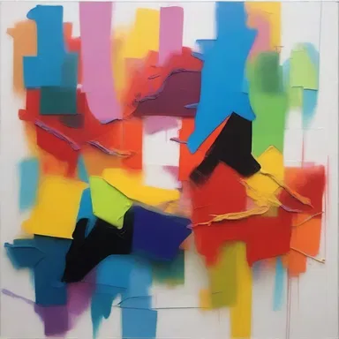 The abstract painting started to go haywire as the colors bled into each other.