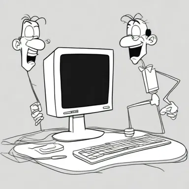 When the animator's computer crashed, all the animated characters started to go haywire on the screen.