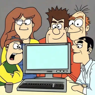 When the animator's computer crashed, all the animated characters started to go haywire on the screen.