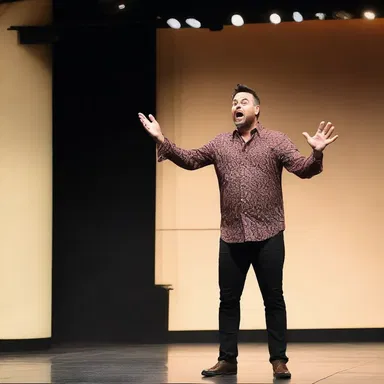 During the comedy show, the comedian decided to go haywire and started shouting at the audience.