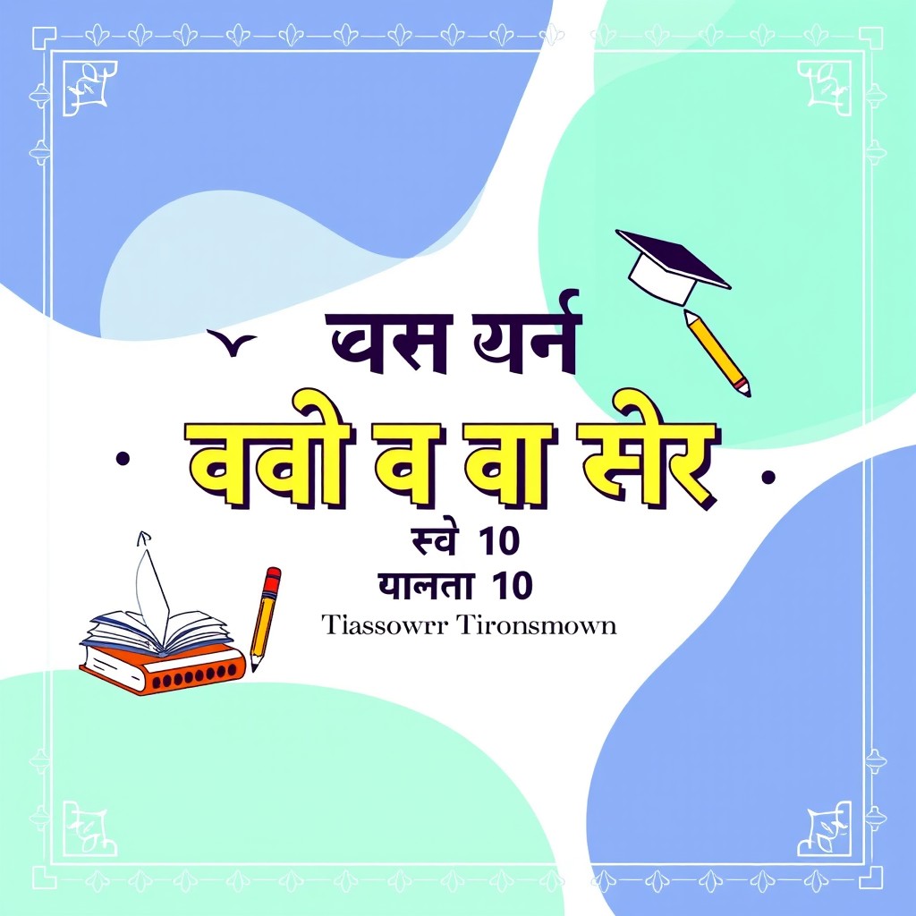 A stylish and educational holiday homework cover page specifically designed for Class 10 Hindi assignments