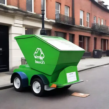 The fashion-forward designer transformed a plain dustcart into a mobile art installation, showcasing his avant-garde approach.