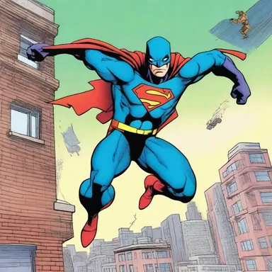 In the comic book series, the superhero leaps from rooftop to rooftop, narrowly avoiding collisions with dustcarts during high-speed chases.