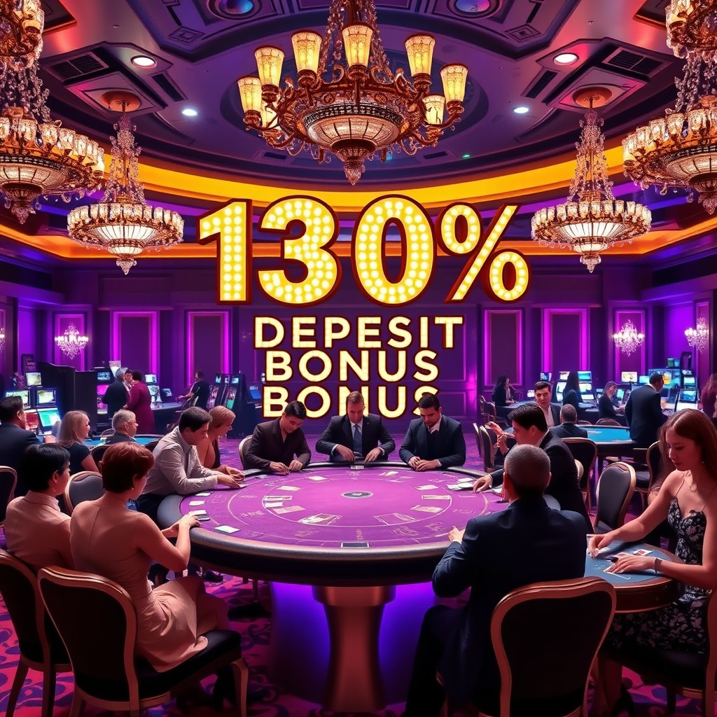 A luxurious casino scene showcasing an elegant gaming table surrounded by vibrant lights and glamorous decorations