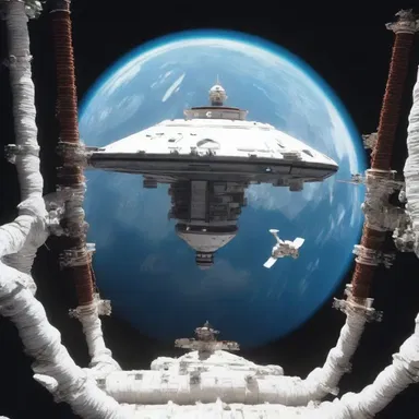 In the movie, the spaceship undocks from the space station to begin its mission.
