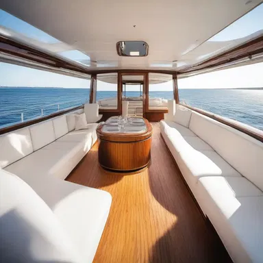 The luxurious yacht had a retractable platform that allowed guests to undock and access the water easily.